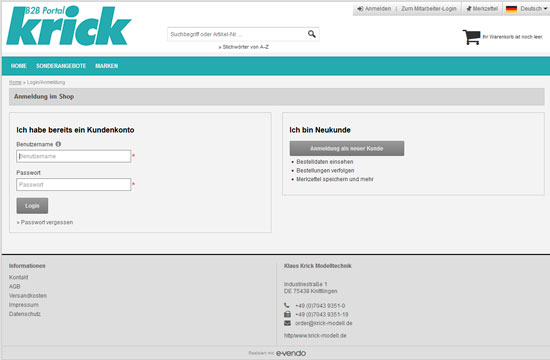 Zum Krick B2B Portal